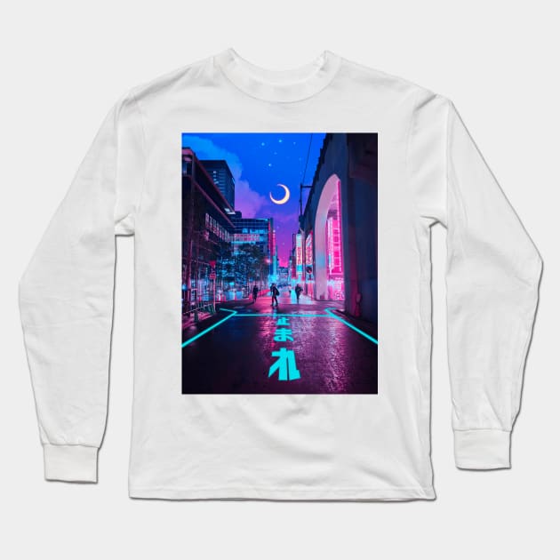 Cyber Alley (Tokyo) Long Sleeve T-Shirt by funglazie